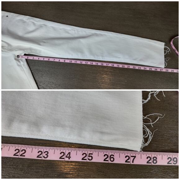 AG Adriano Goldschmied Legging Ankle Super Skinny Raw Hem White Jeans Sz 30 Flaw - Picture 10 of 16